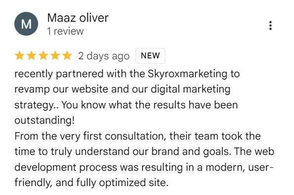 Skyrox Marketing Google Review